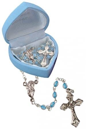 Glass Baby Rosary Bead Blue