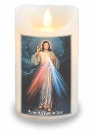 Divine Mercy LED Candle With Timer