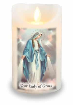 Our Lady Of Grace LED Candle With Timer
