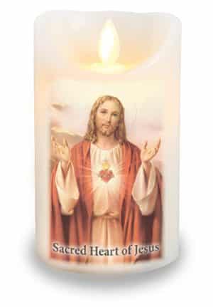 Sacred Heart LED Candle With Timer