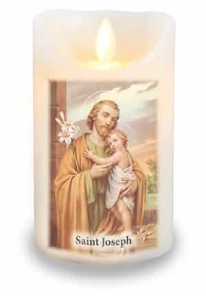St. Joseph LED Candle With Timer