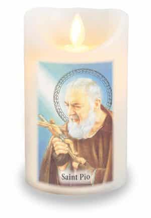 Padre Pio LED Candle With Timer