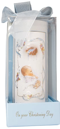 Christening Day Candle Boy Gift Box
