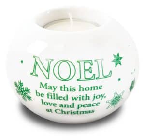 Porcelain Nativity Candle Holder Noel