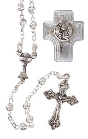 Girls Communion Metal Filigree Rosary Bead