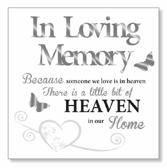 in loving memory plaque
