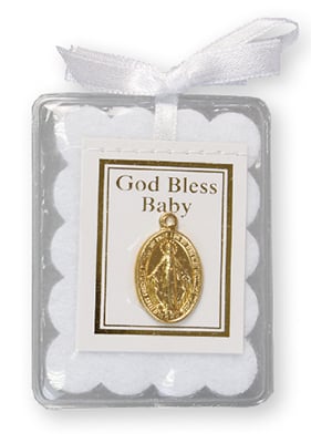 Baby Blessing Miraculous Medal White