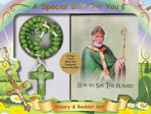 St. Patrick  Wood Cord Rosary & Booklet Set