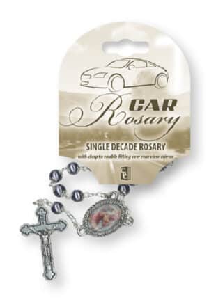 St Christopher Car Rosary – Single Decade (Imitation Hematite)