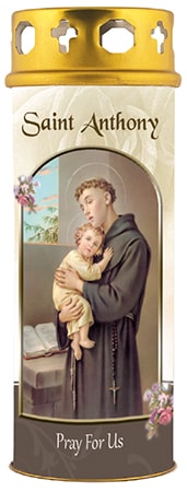 Saint Anthony Candle with Windproof Cap