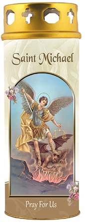 Saint Michael Candle with Windproof Cap