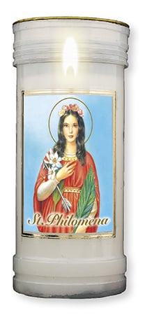 St. Philomena – Plastic Pillar Candle