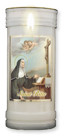 St. Rita – Plastic Pillar Candle
