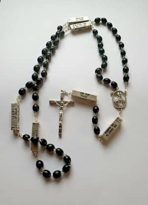 Mysteries Of the Rosary – Black Wooden Beads