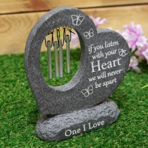 Stone Heart Windchime For Grave