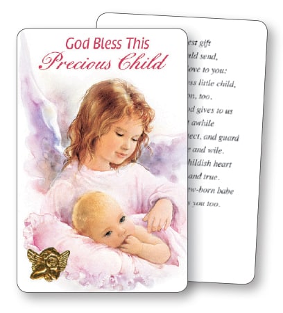baby girl guardian angel prayer card