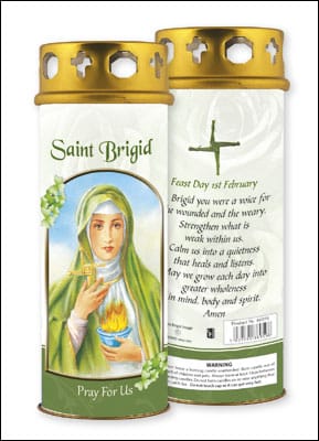 St. Brigid Candle With Windproof Cap