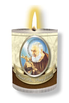 St. Pio Plastic Votive Candle 4Pk