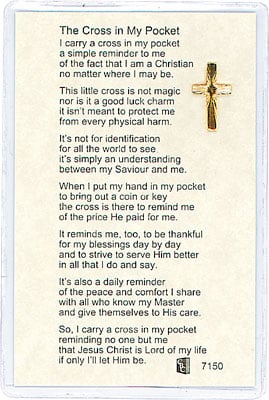 cross in pocket prayer leaflet