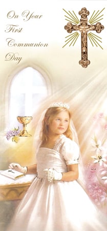 Girl communion boxed card