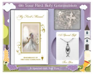 Communion Gift Set/Girl – Silver Plated Chalice Necklet