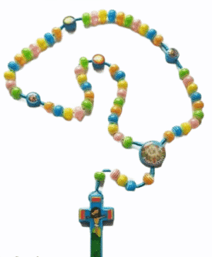 Childrens Knock Colourful Beads- Blue Rope