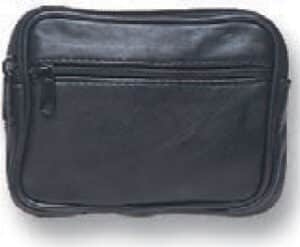 Square Black Purse With Two Zips