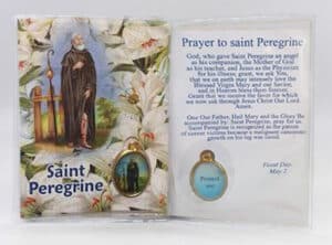 St Peregrine prayer & medal
