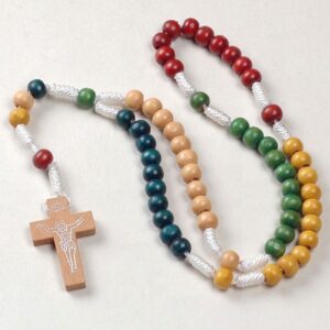 Childrens Colourful Wood Rosary Beads
