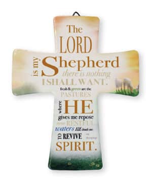 Porcelain Cross/Lord Is My Shepherd