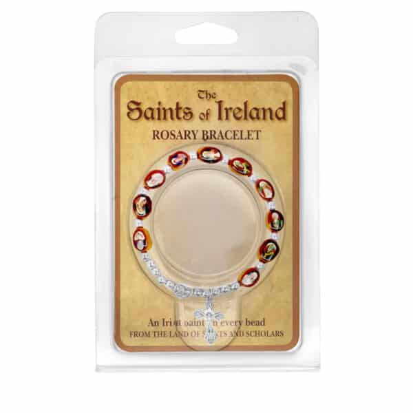 Saints Of Ireland Wooden Rosary Bracelet