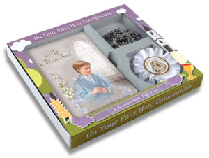 Communion Gift Set/Boy White Rosette