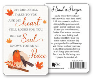 Robin Prayer Card – I said A Prayer