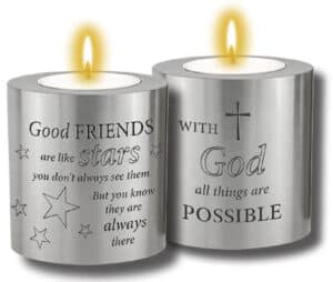 Resin Candle Holder & Candle/Friendship
