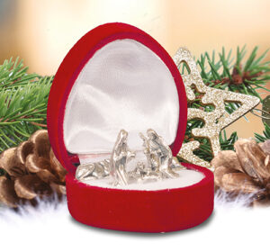Heart Shape Miniature Nativity Set/5 Figures in Display Box