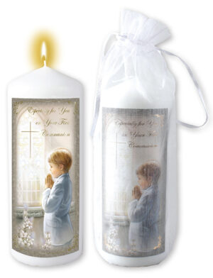 Communion Candle Boy/6 inch/Gift Bagged