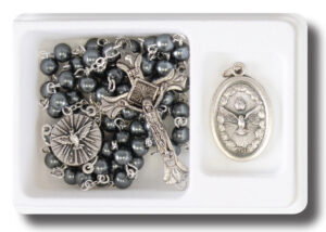 Confirmation Glass Rosary/Medal Set